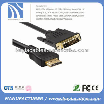 Hochwertige 24 + 1 DVI TO HDMI Cord Stecker auf Stecker Kabel für PC TV HDTV Schwarz